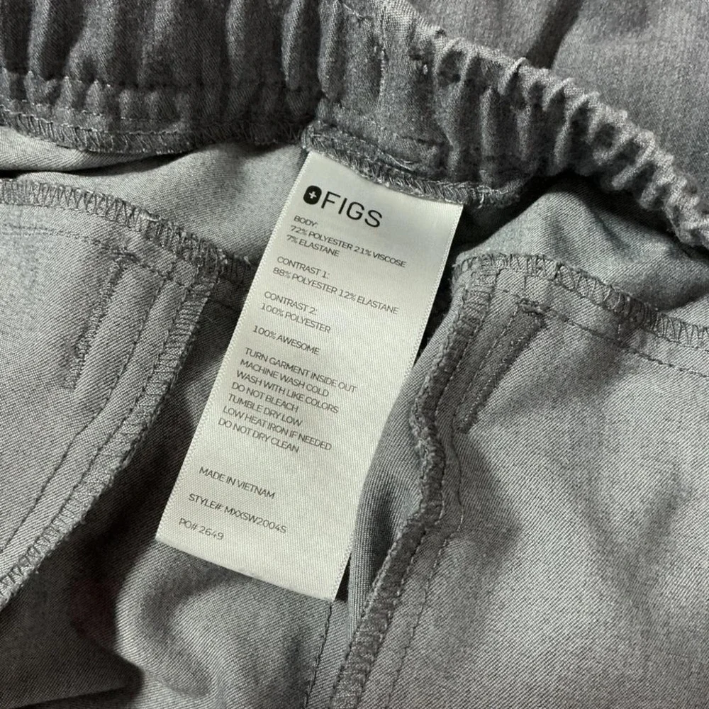 FIGS Technical Tansen Collection Men's Charcoal Grey Jogger Scrub Pants XL Short